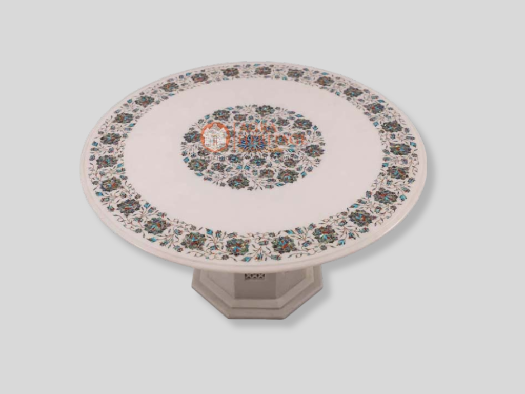 Marble Coffee Top Table Pauashell Fine Floral Patio Décor